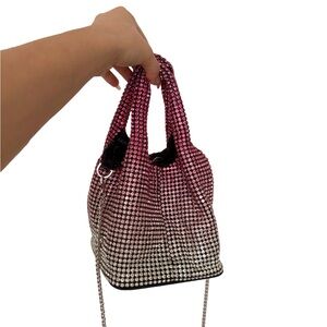 Sparkly pink and white bejeweled handbag // NWOT